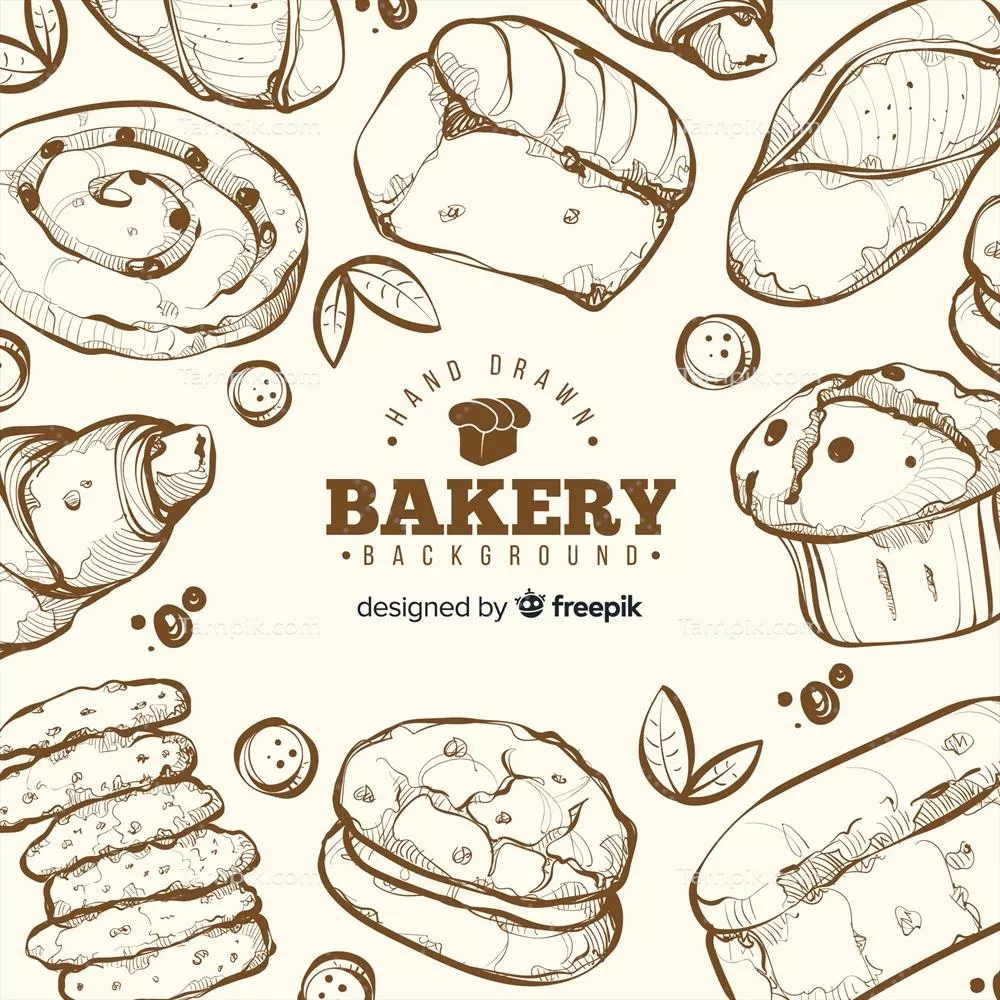 پسزمینه وکتوری نانوایی دستکشیده با طراحی خاص و منحصر به فرد