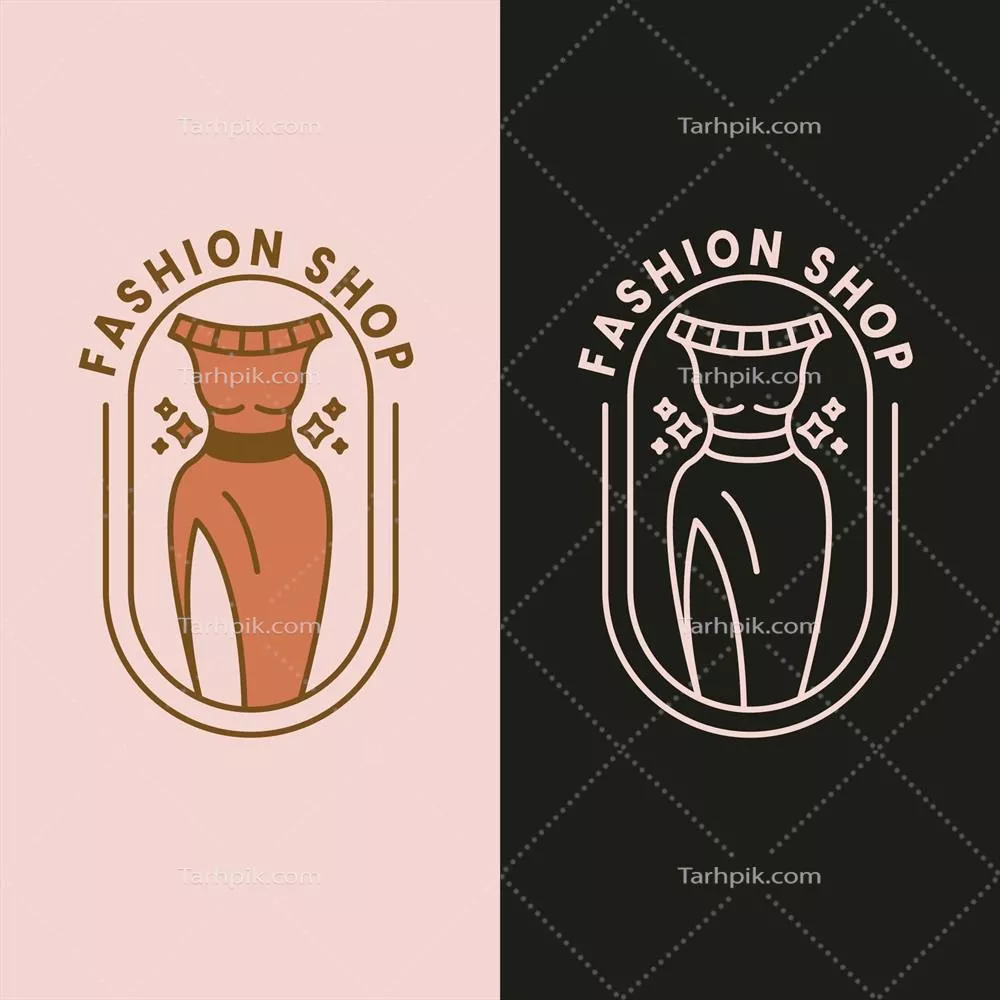 طراحی لوگوی فروشگاه لباس با دست نقاشی شده - وکتور با کیفیت بالا