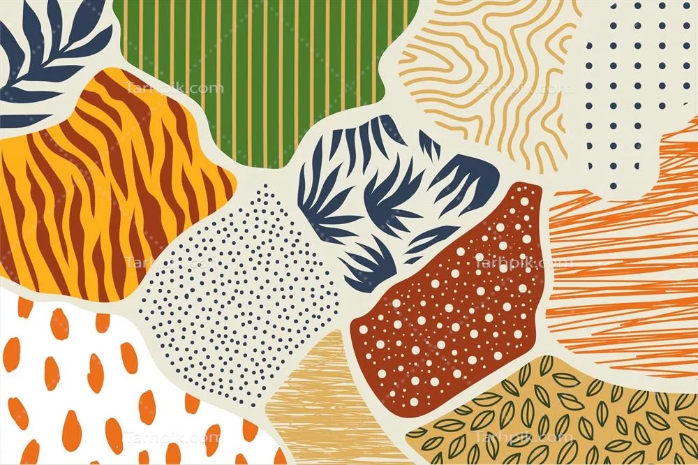 طراحی کلاژ دست‌ساز به صورت وکتور با جزئیات جذاب و هنری