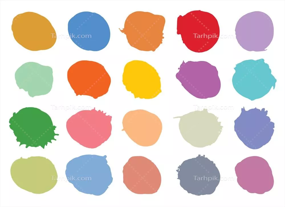 نقاط و لکه های گرد و رنگی به سبک آبرنگ دستساز و وکتور
