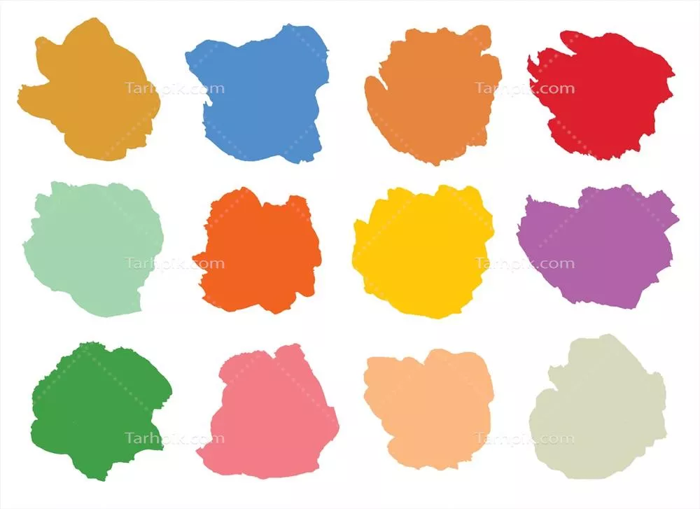 وکتور نقاط و لکههای آبی رنگ با طراحی دستی و آبرنگی برای استفاده در طرحها