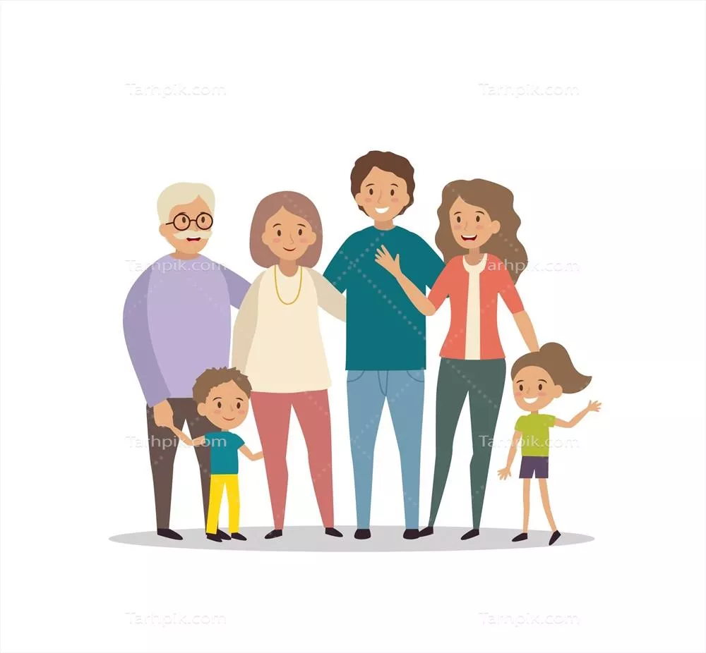 پرتره خانوادگی دستکشیده: هنر دیجیتال و طراحی وکتور