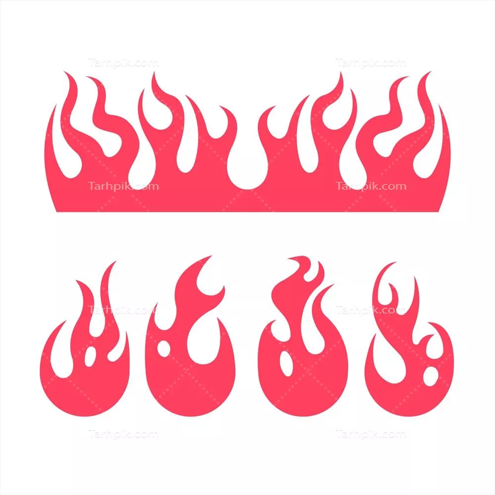 تصویر وکتور سیاه‌سفید از شعلۀ دست‌کشیده‌شده با استفاده از سیلوئت