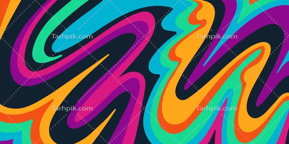 پسزمینه وکتور گرافیکی شگفتانگیز و سایکدلیک با طراحی دستی و مسطح