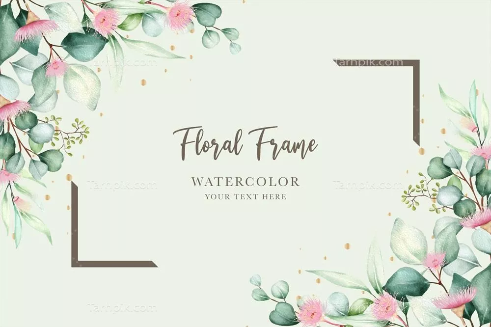 طراحی زمینه وکتور با ترکیب دستکشیده شده گلها و برگها به صورت تاج