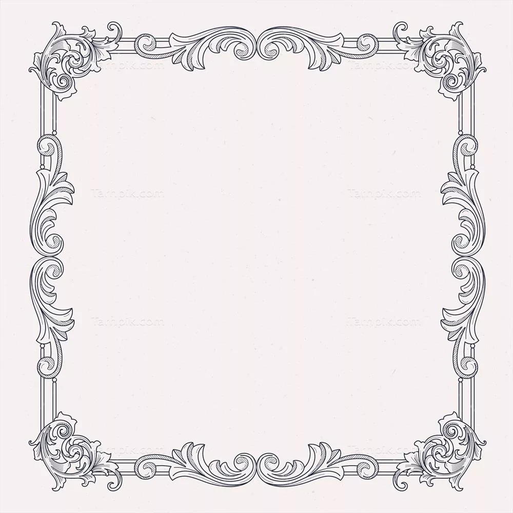تصویر وکتور قاب گوتیک با طراحی دستی و جزئیات منحصر به فرد