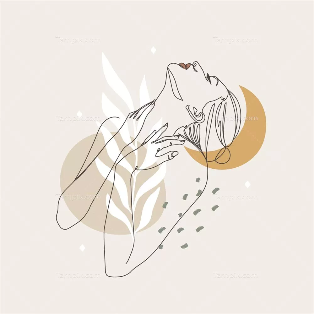 پرتره خطی دستکشیده شده - طراحی وکتور با یک خط