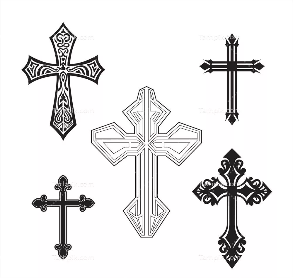 وکتور نقشبرجستهی دستساز از صلیب تزئینی با طراحی زیبا و منحصر به فرد
