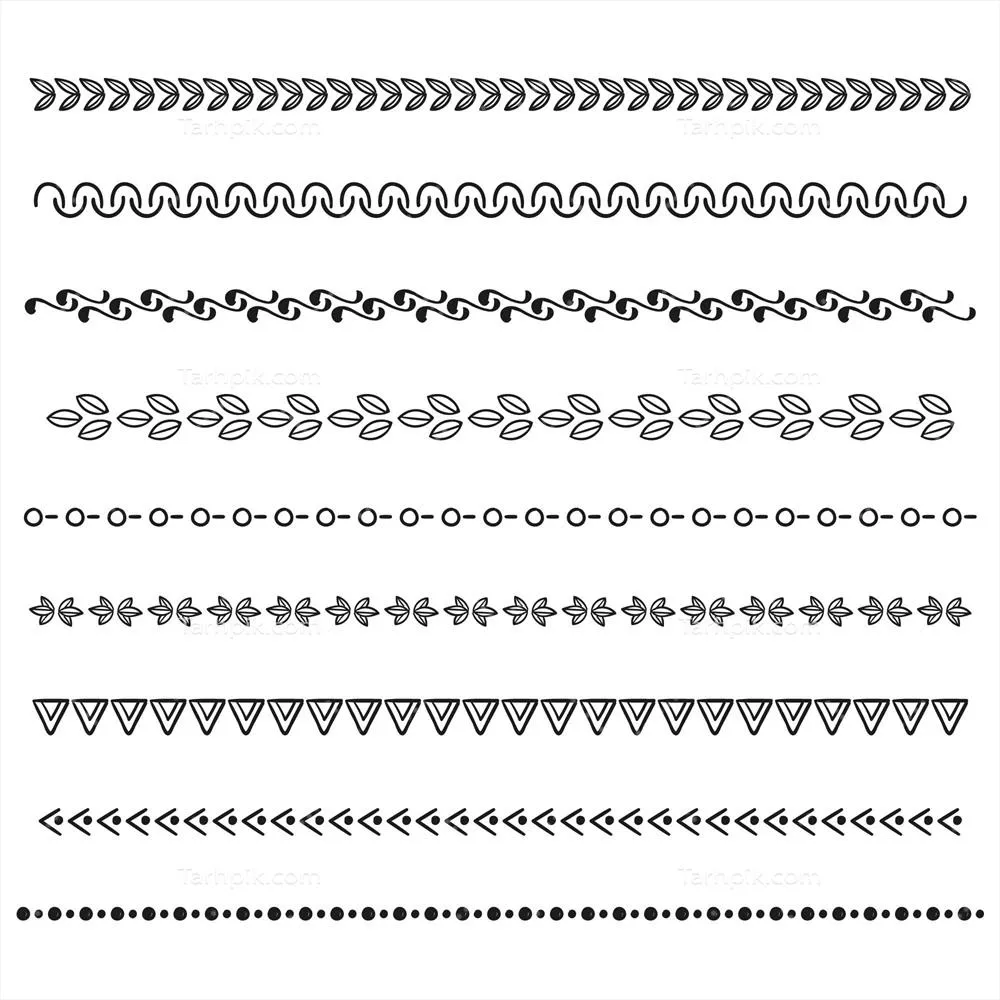 مجموعه تزیینی خطDivider دستکشیده با طراحی وکتور