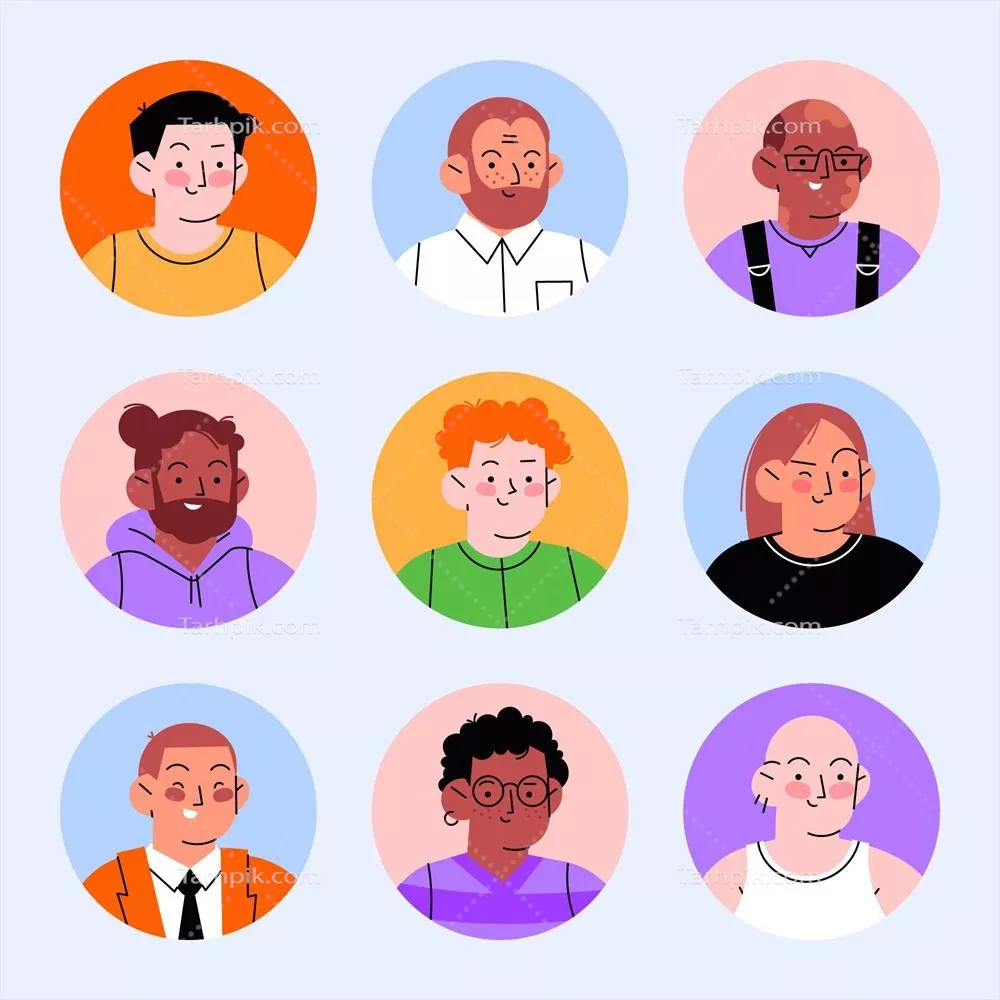 مجموعه آیکون پروفایل وکتور با طراحی دستی و با کیفیت بالا