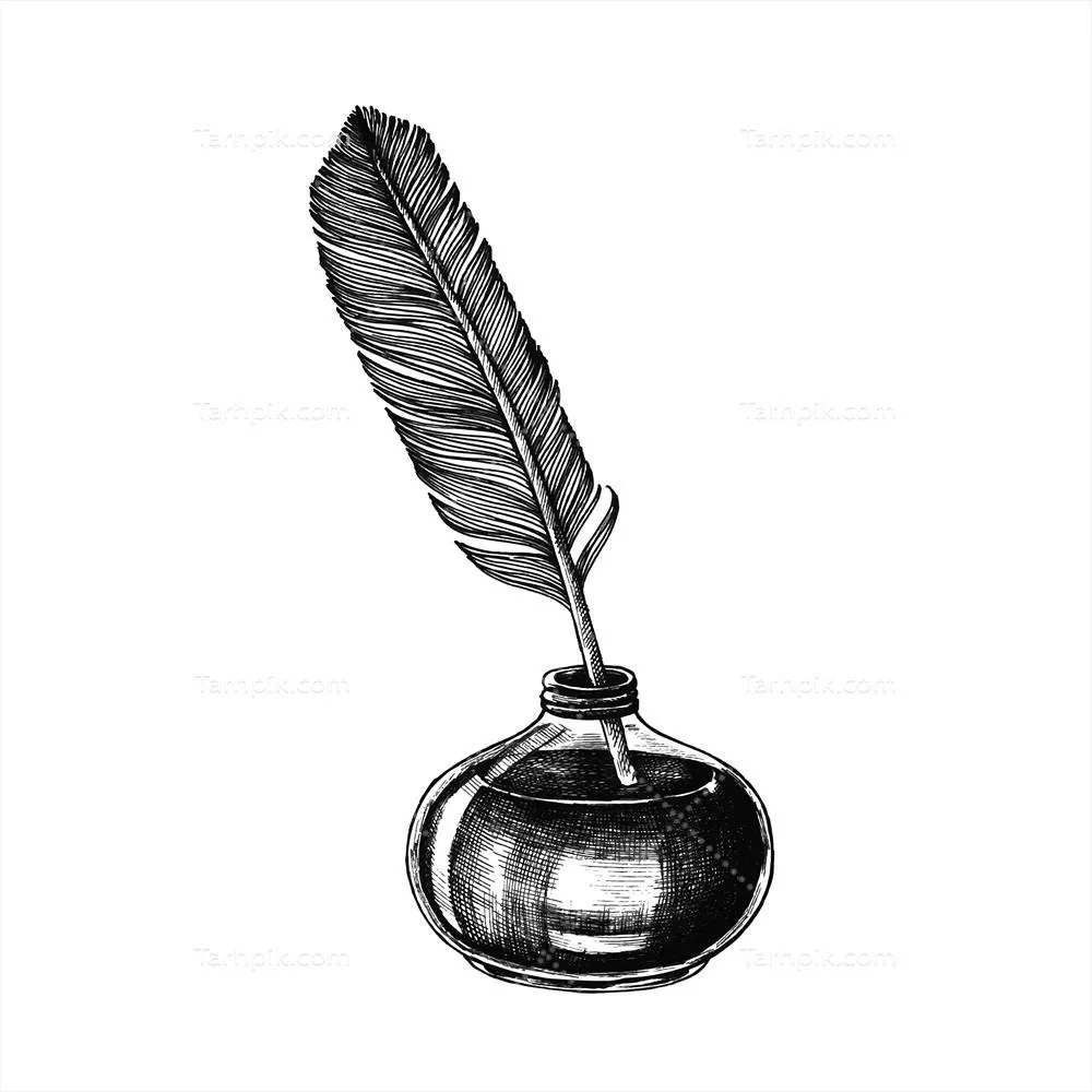 تصویر وکتور قلم دستنقاشی شده روی پسزمینه سفید