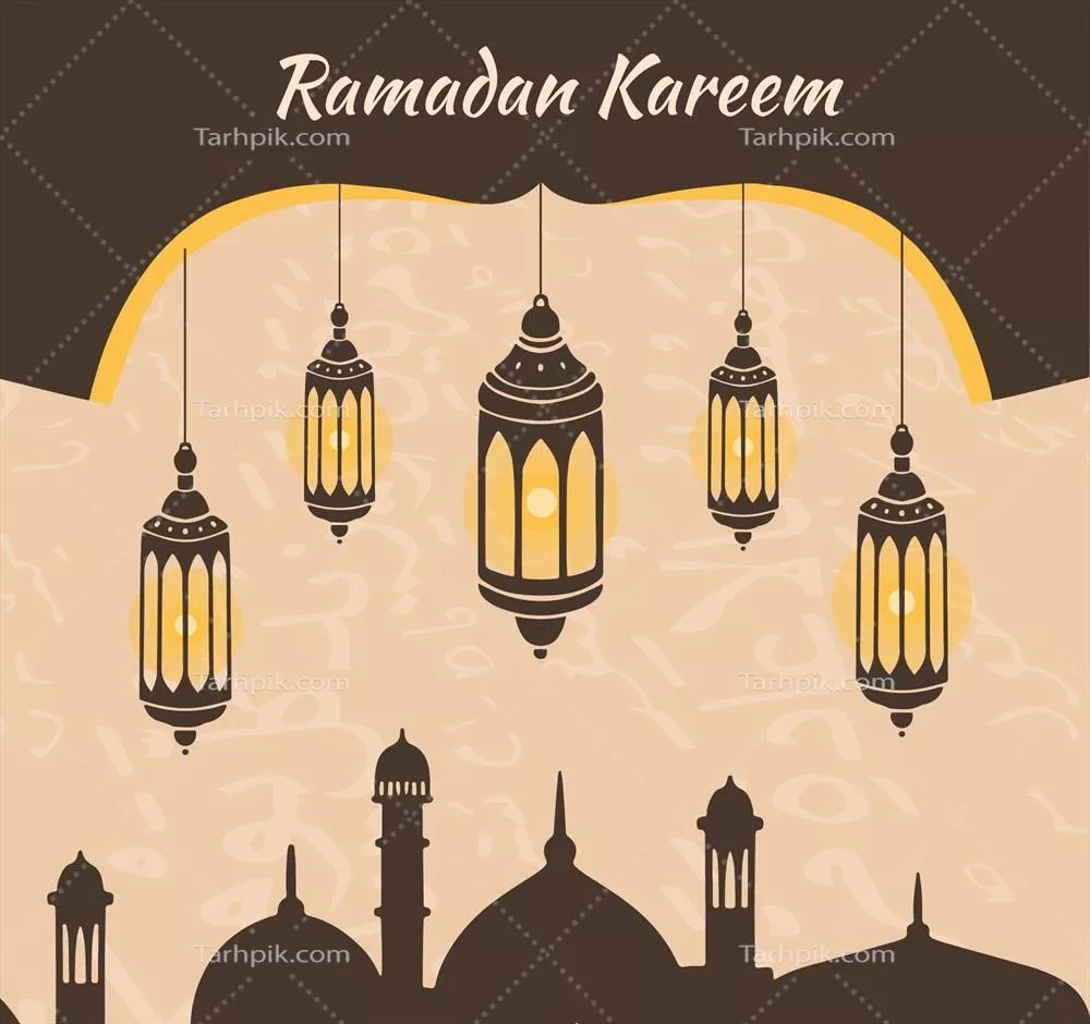 بستر دستکشیده رمضان با طراحی وکتور دلنشین