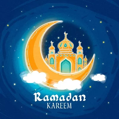 تصویر وکتور دستکشیده رمضان کریم با طراحی خاص و زیبا