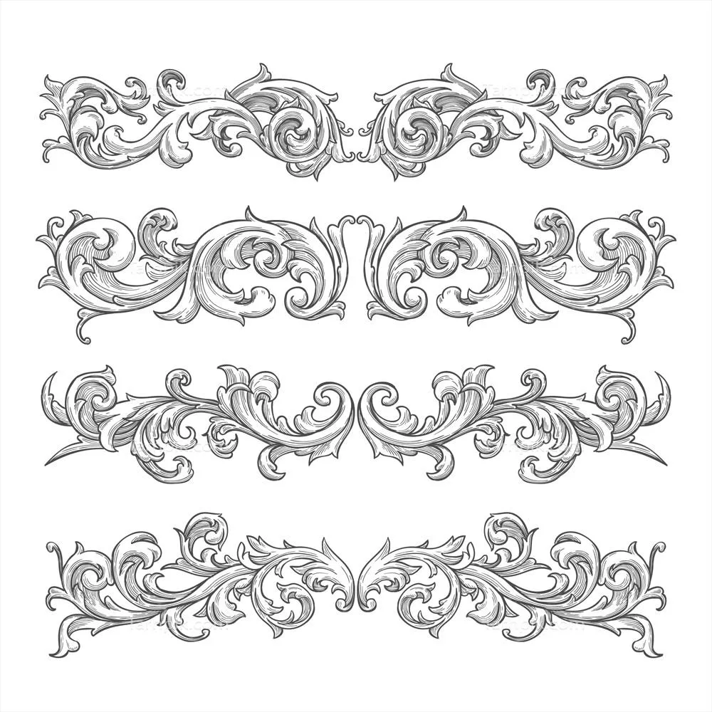 مرز تزئینی و واقعی دستی با طراحی وکتور بسیار زیبا