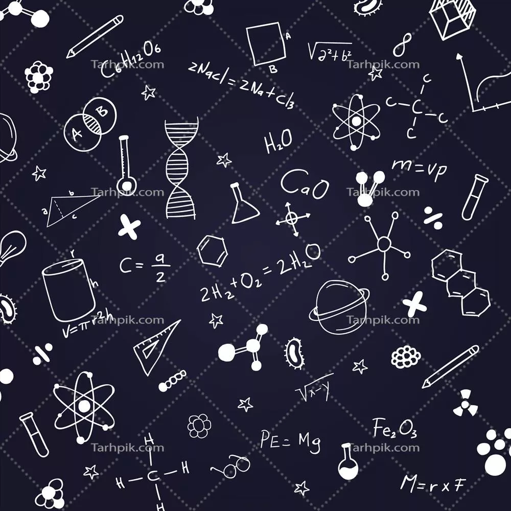 فرمولهای علمی دستکشیده بر روی تختهسیاه با طراحی گرافیکی وکتور