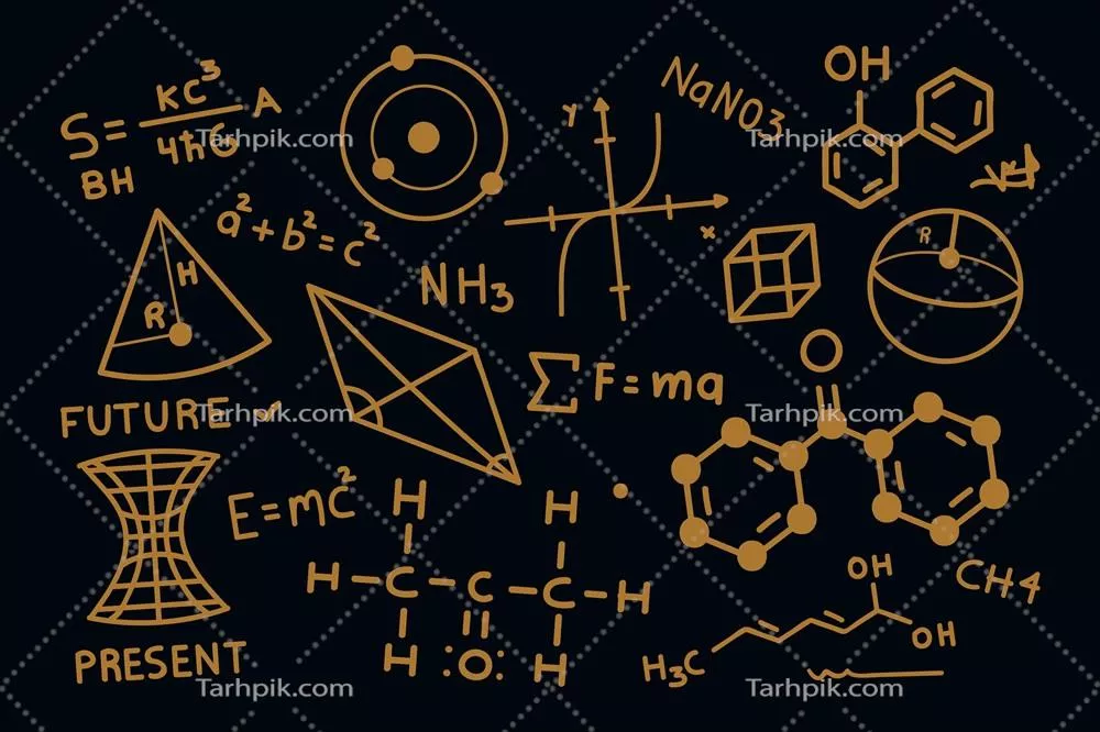 فرمولهای علمی طراحیشده با دست بر روی پسزمینه تختهسیاه بهصورت وکتور