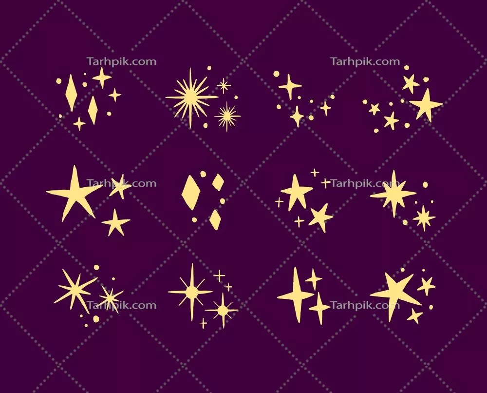 مجموعه ستارههای درخشان دستکشیده شده - وکتور
