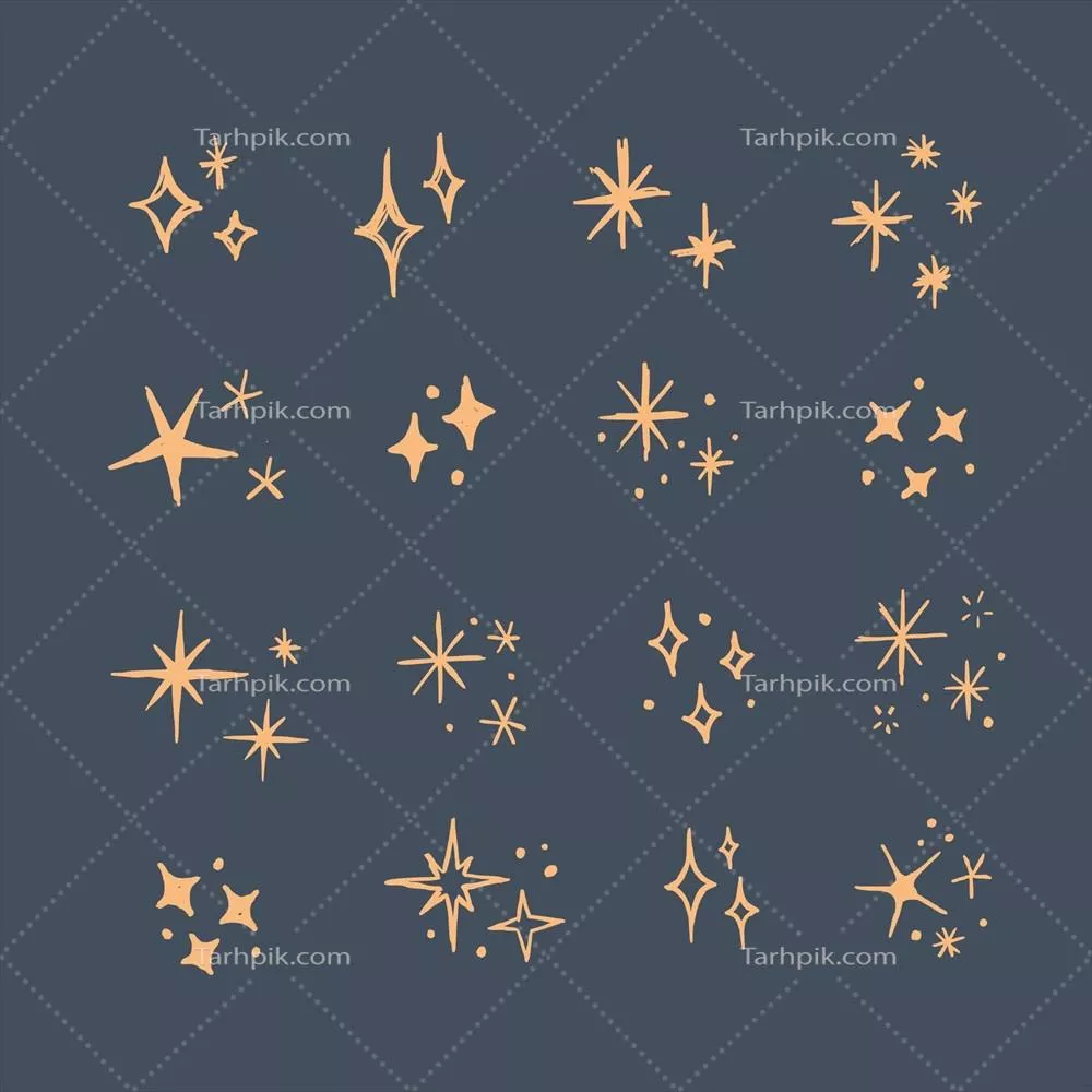 مجموعه ستاره های دست کشیده و درخشان (2) وکتور