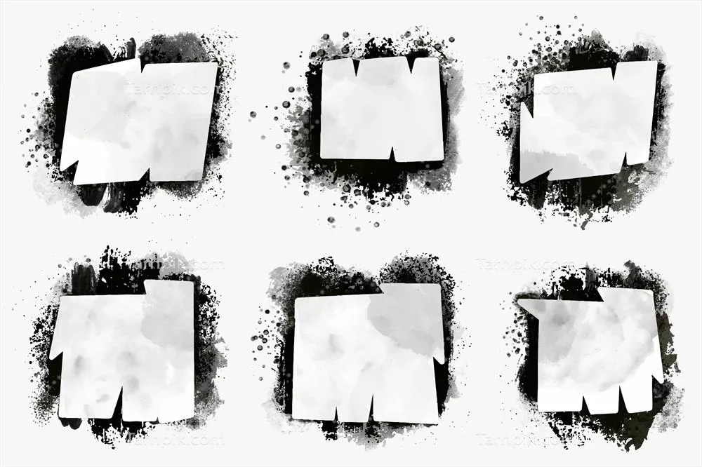 مجموعه فریم های گرافیتی با شابلون های دست کشیده و وکتوری