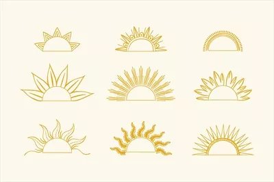مجموعه وکتوری طلقهای خورشیدی طراحی شده با دست