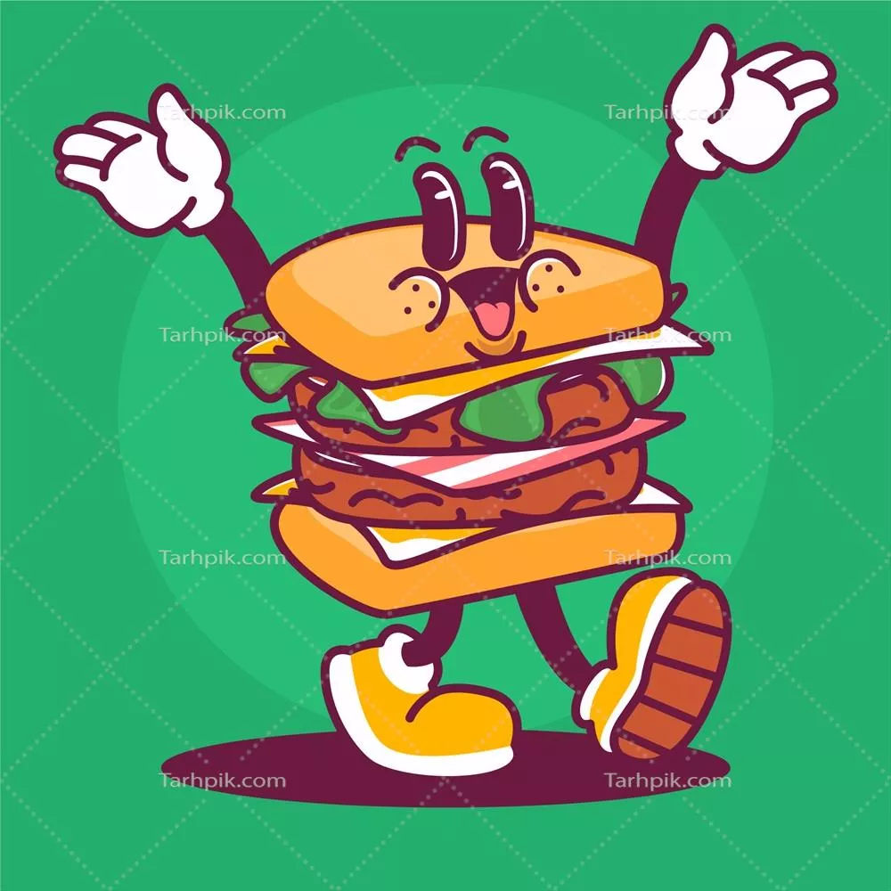 تصویر وکتوری کارتونی از نان تست با طراحی دستی و جذاب