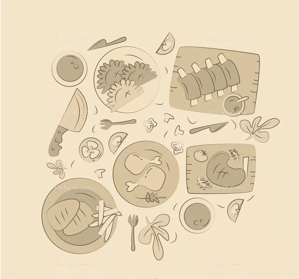 پسزمینه وکتوری تصویر بالا به پایین از میز با طراحی دستی