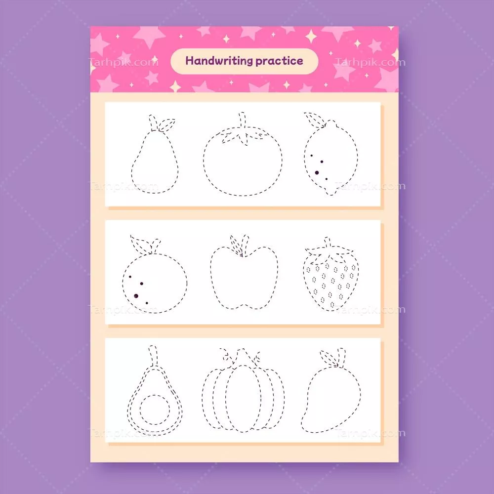 الگوی کاربرگ نقاشی دستی برای ترسیم و طراحی وکتور