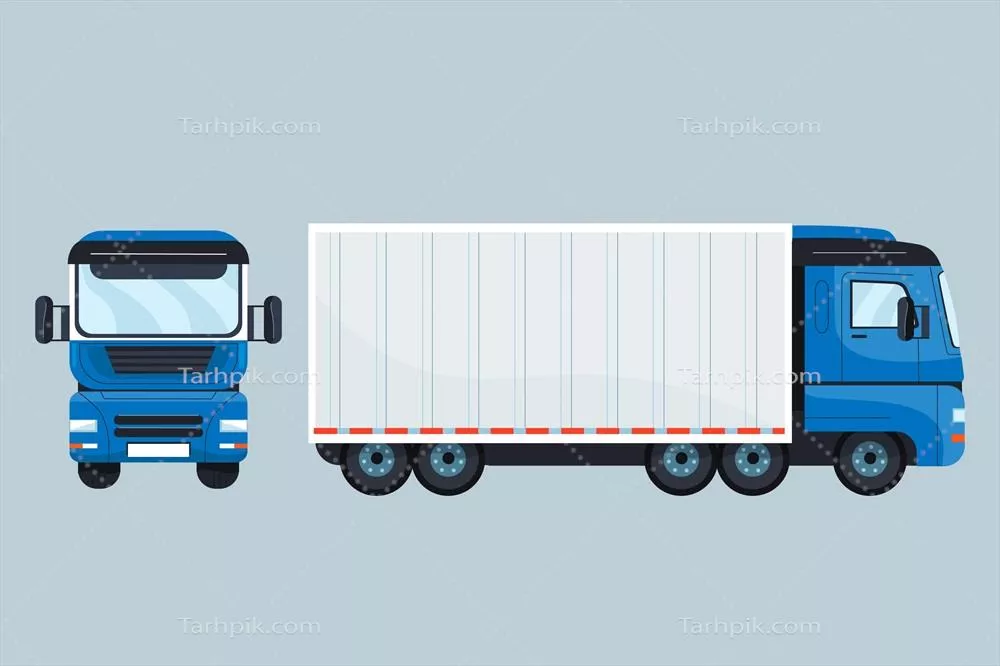 مجموعه شکل های وکتور کامیون های حمل و نقل دستی طراحی شده