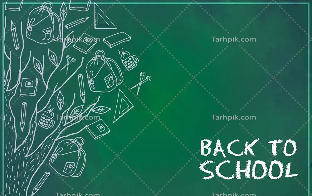 طراحی دستی درخت با لوازم تحریر به صورت وکتور