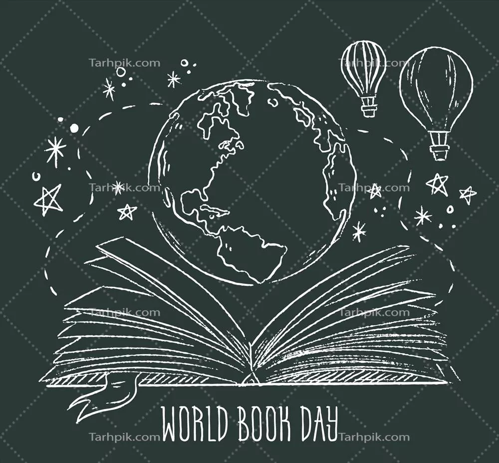 طرح پسزمینه وکتور مرتبط با روز جهانی کتاب با طراحی دستکشیده