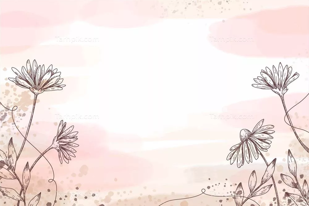 پوستر دیواری دست نقاشی شده با عناصر گلدار طراحی شده به صورت وکتور