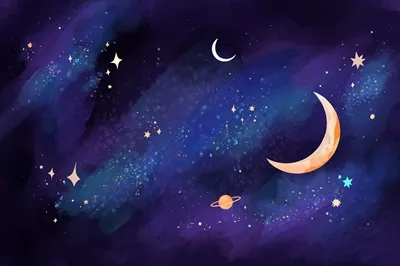 بکگراند وکتور کهکشان با طراحی دستی و آبرنگی به صورت بسیار زیبا