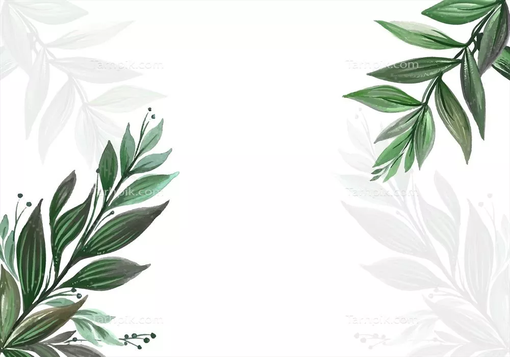 پس‌زمینه طبیعت با برگ آبرنگی دست‌کشیده و وکتوری زیبا