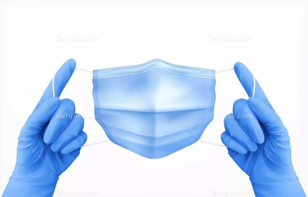 وکتور روند واقعی و استاندارد محافظتی دستکشها و ماسکها به همراه نمادهای مربوطه