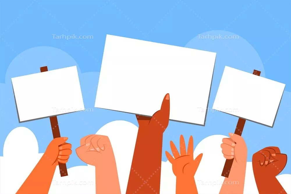 دستها با تابلوهای تبلیغاتی: طراحی وکتور با چهار تصویر متفاوت