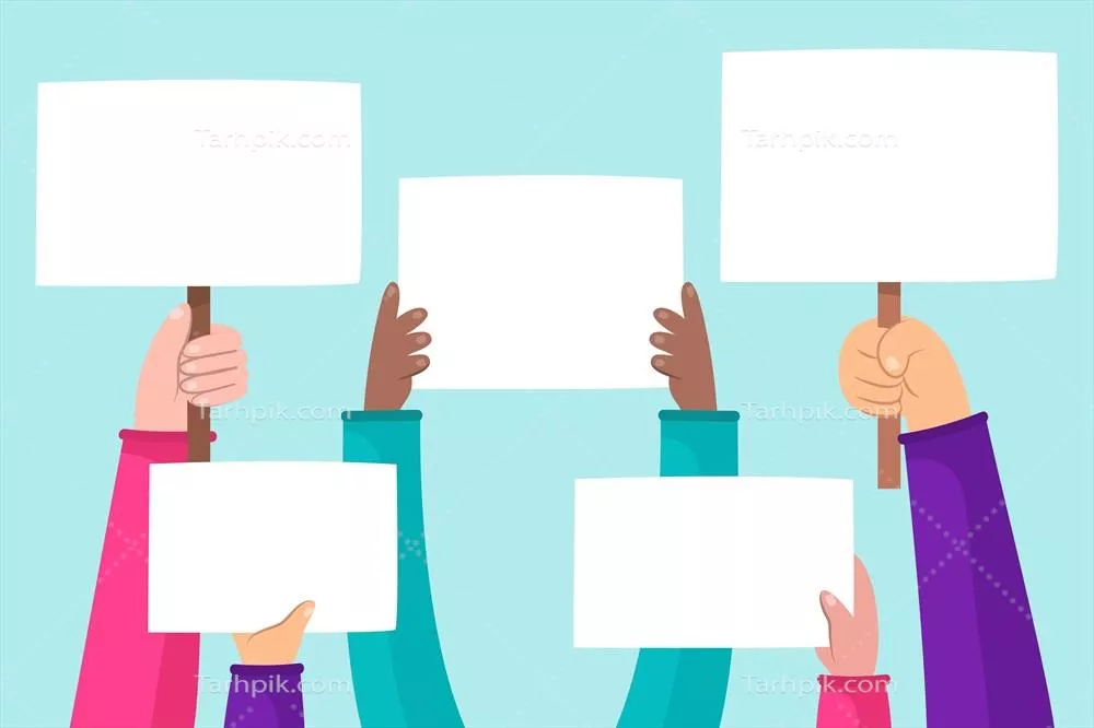 ایجاد تصاویری با دستانی که تابلوهای نمایش را در دست دارند - مفهوم وکتور