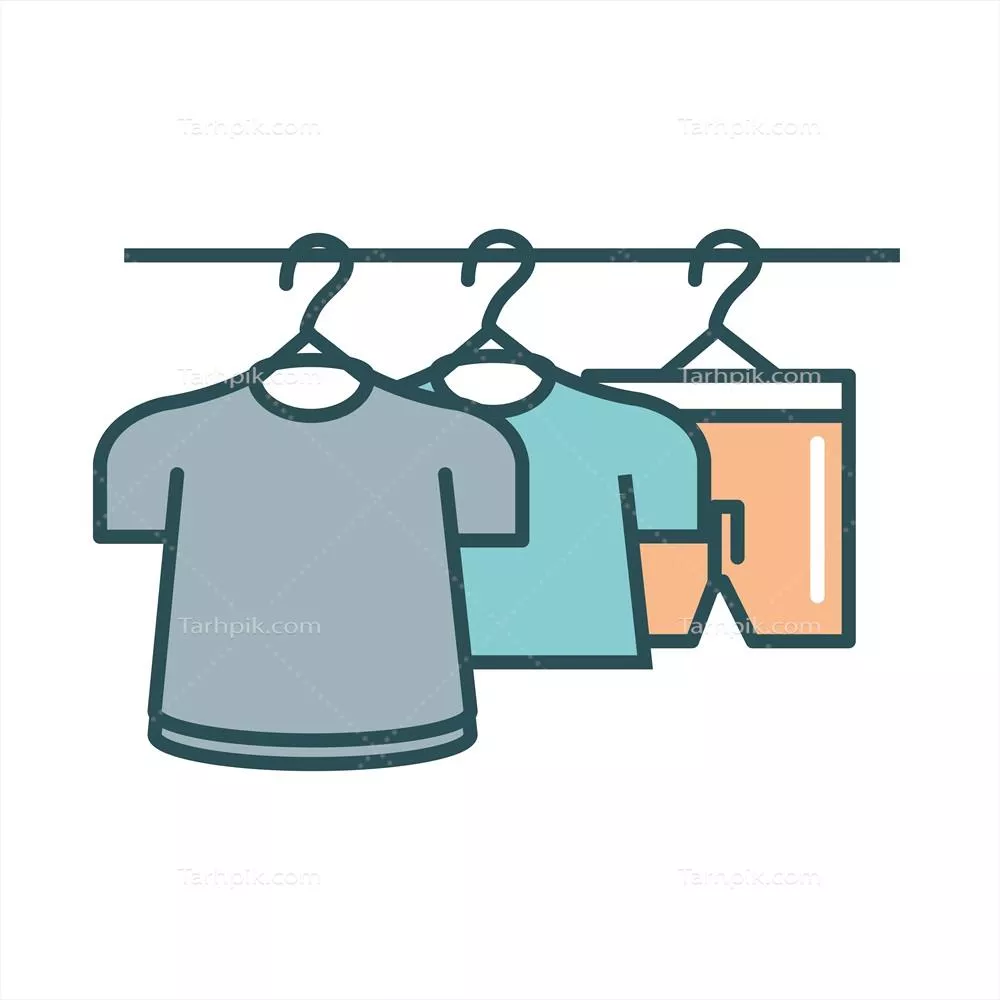 وکتور روش های استفاده از بند لباس برای آویزان کردن لباس های شسته شده