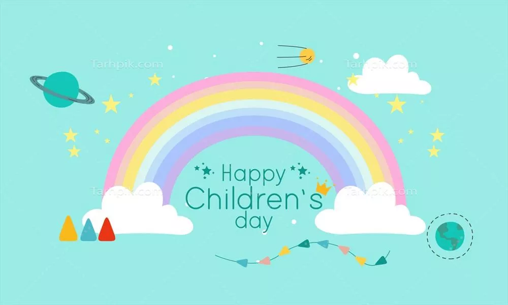 طرح وکتور پس زمینه روز جهانی کودکان با حس شادی و خلاقیت