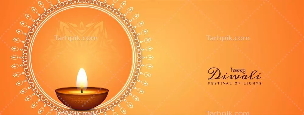 بنر جشن دیوالی شاد با طراحی زیبا و چراغ دیپا - گرافیک و وکتور