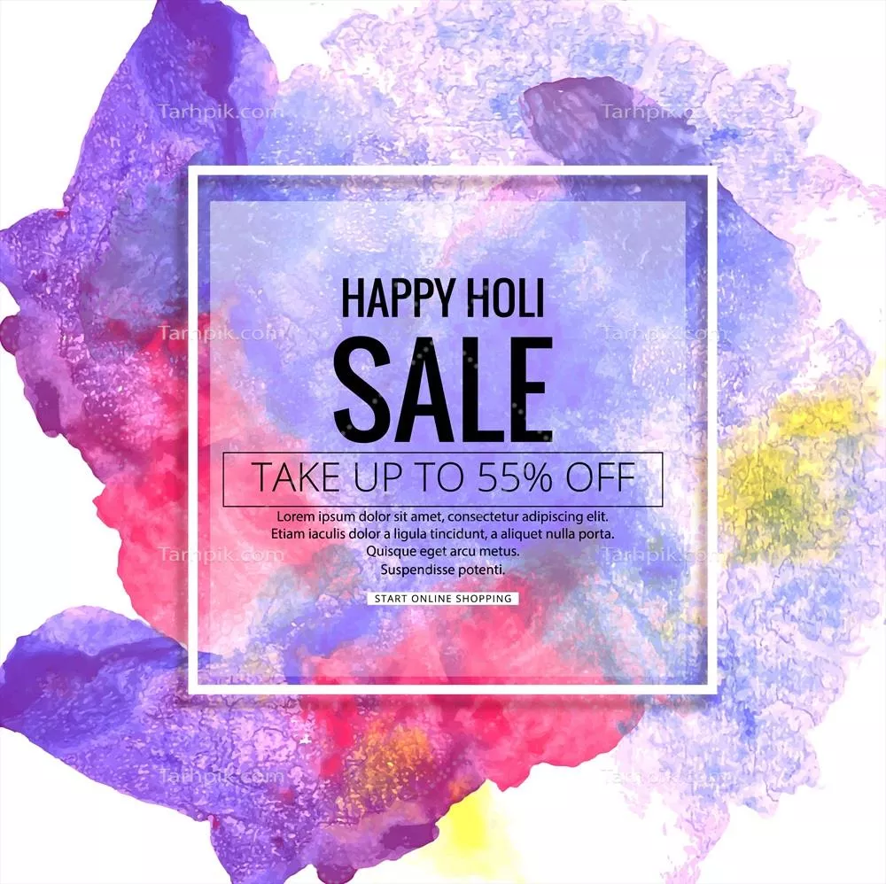 وکتور پیشاپیش جشنواره هولی: فروش ویژه و پسزمینهای شاداب