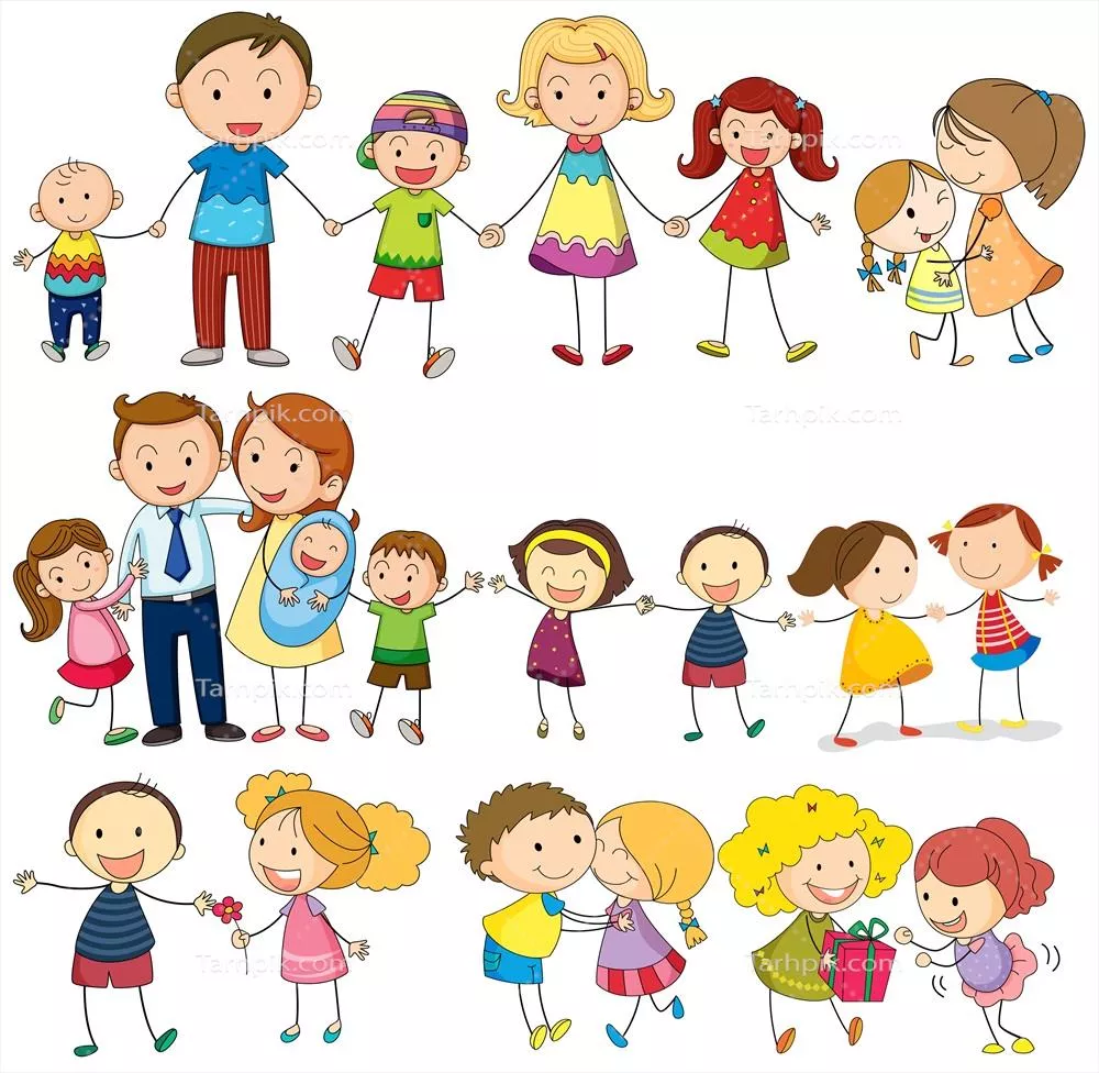 خانواده شاد و دوستدار با طراحی وکتور زیبا و خاص