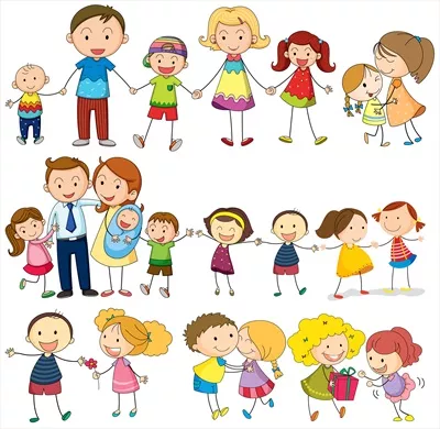 خانواده شاد و دوستدار با طراحی وکتور زیبا و خاص