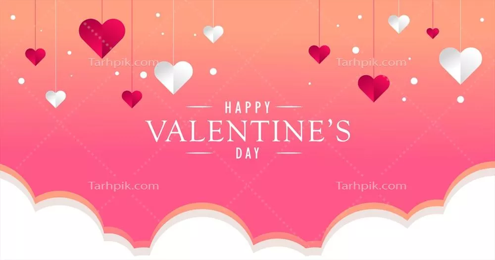 بَکگراند وکتور روز ولنتاین شاد با فرمت EPS 10 برای طراحی