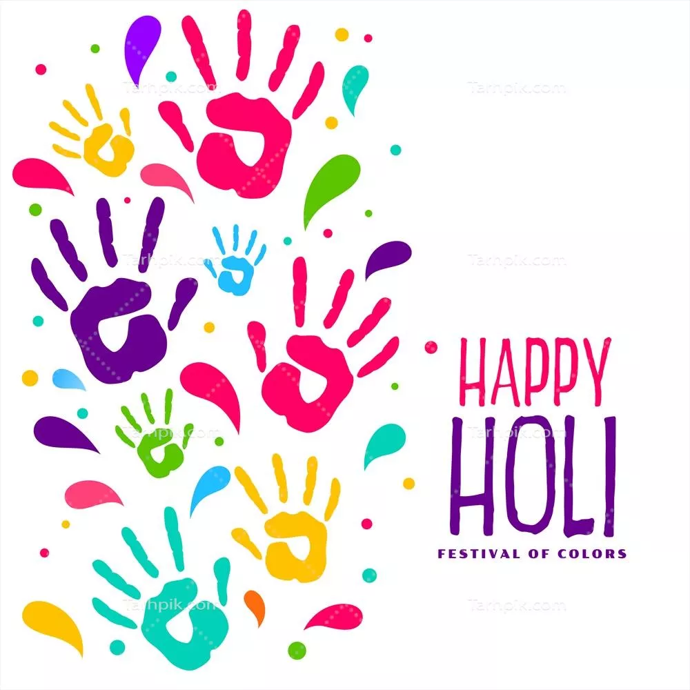 پسزمینه وکتوری رنگارنگ با اثر دست برای جشن هولی