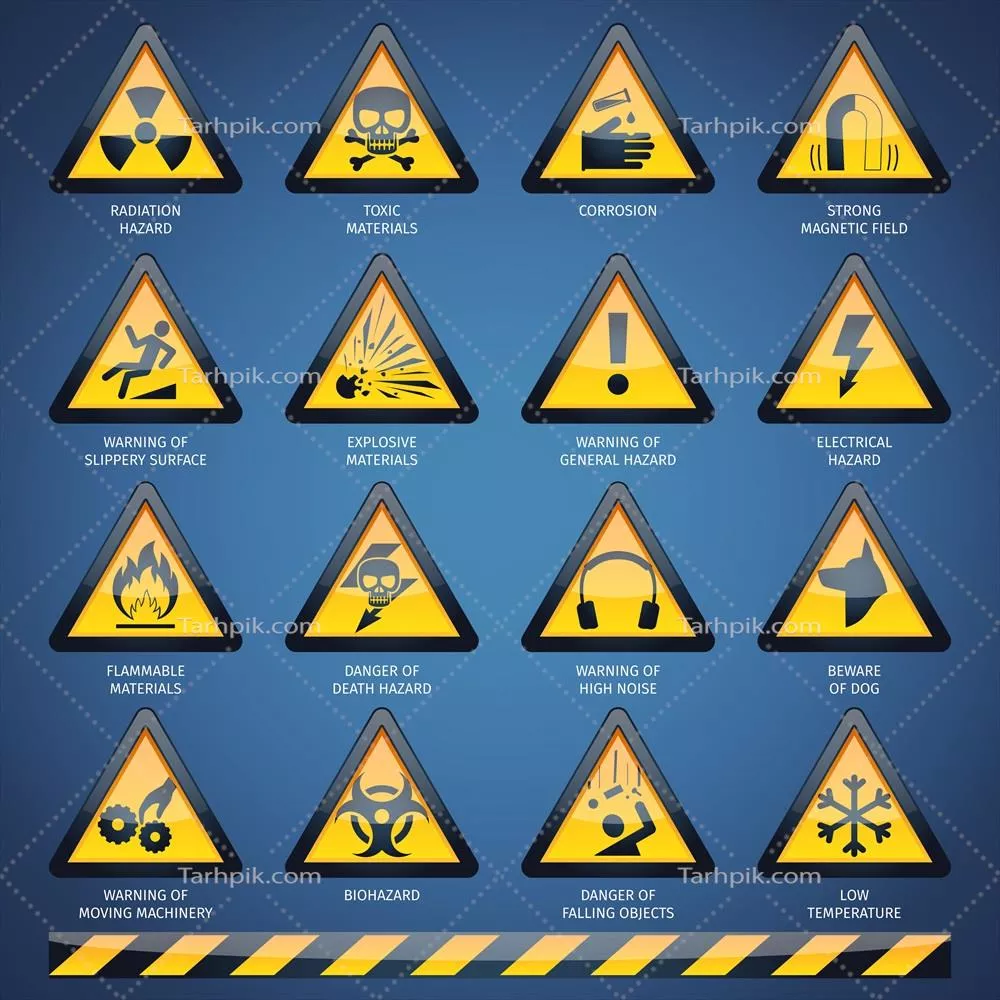 مجموعهای از علائم خطر به صورت وکتور برای استفادههای مختلف