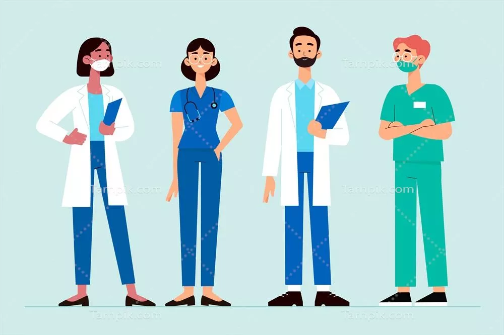 تیم حرفه ای بهداشت و درمان: طراحی وکتور برای نمایش همکاری