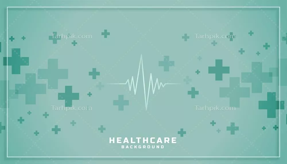 وکتور زمینه بهداشت و درمان با خطوط کادر و علامت جمع پزشکی به همراه نمودار قلب