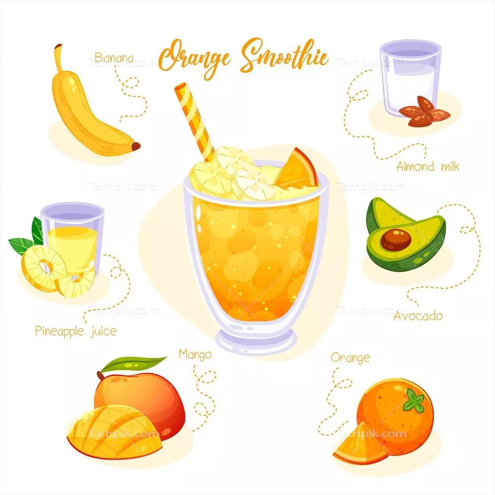 طرز تهیه اسموتی سالم با طراحی وکتوری زیبا برای دوستداران سلامتی