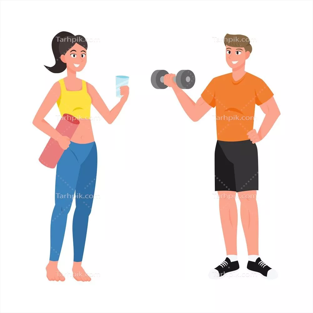 وکتور تصویر تخت و مسطح از جوانان سالم و شاداب در حال فعالیتهای اجتماعی