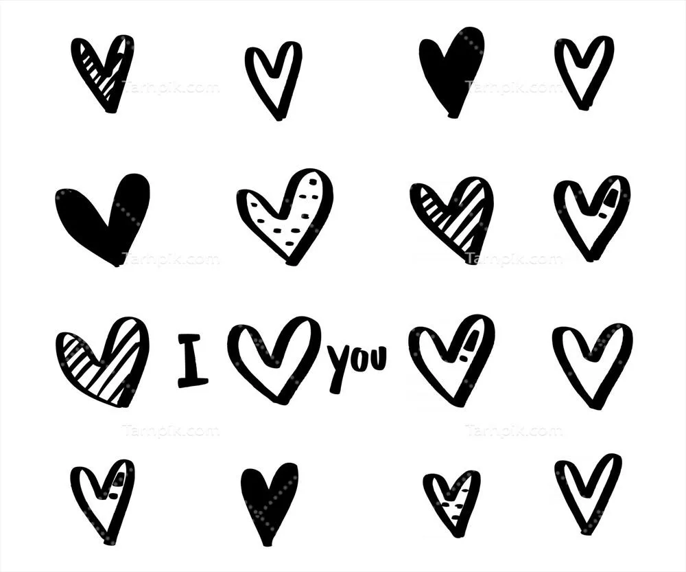 وکتور قاب قلبی شکل با نقاشی دست‌کشیده، نماد عشق و محبت